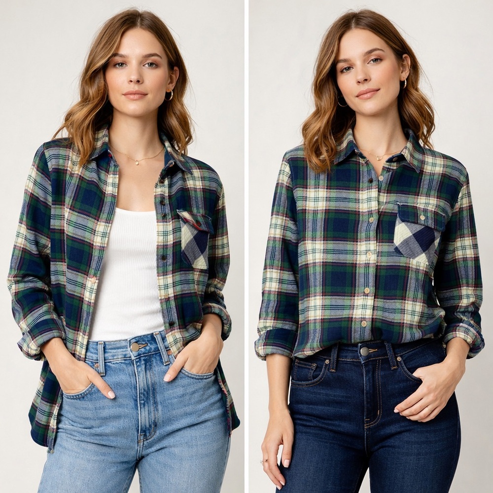 J. Crew Green Navy Plaid Button-Down Shirt
02-0055